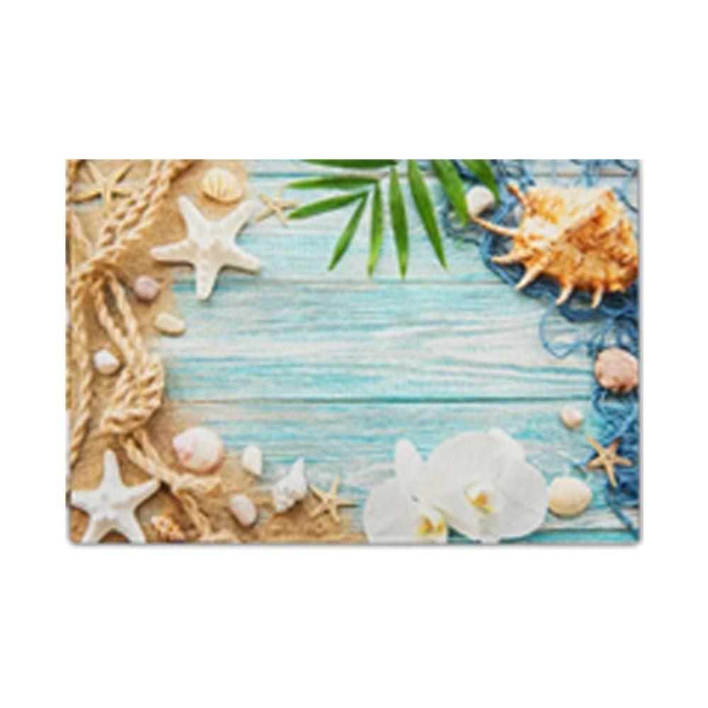 Seashells Linen Placemat Anti Slip Tableware Pad Summer Beach Placemat Table Decoration