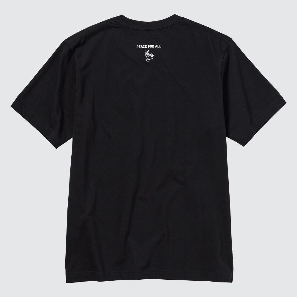 Uniqlo Футболка с принтом «Япония, мир для всех», короткий рукав, стандартный покрой, Дайдо Морияма