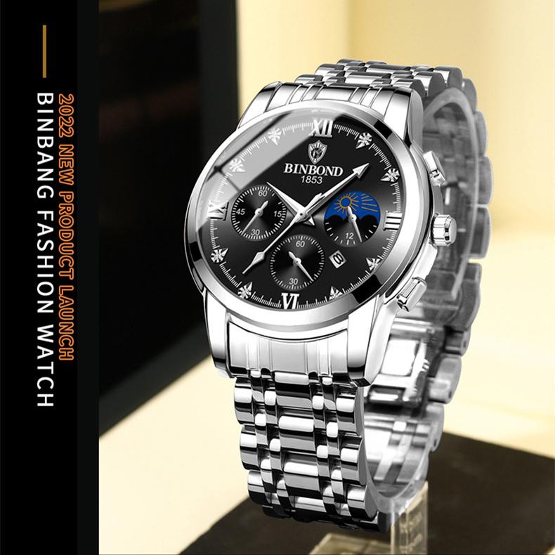 Мужские водонепроницаемые светящиеся календари с подарочной коробкой, модные кожаные спортивные кварцевые часы