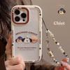 Подходит для чехла для мобильного телефона iPhone 16 Apple 15 ProMax Милая щенячья голова 13 Цепочка для подвешивания 12 Магнитный 14 Акриловый