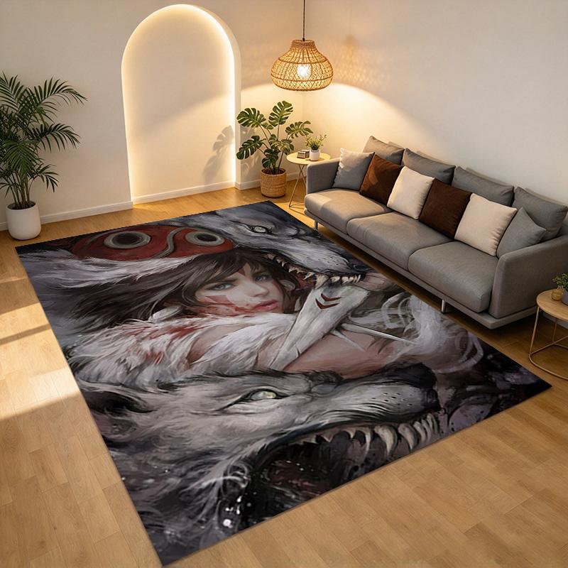 Wolf Princess Living Room Nonslip Area Rug Soft Carpet For Bedroom Game Playroom Sofa Office Home Decor Doormat Christmas Gift C93046