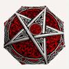 Red and White Pentagram - Mystic Symbol Decal for Cars, Laptops, or Umbrella, Portable 3-Fold Umbrella for Men & Women,Christmas Gift ES141