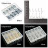 100Pcs 1 Box New Carbon Steel 10 Sizes Fish Bait Fishing Hooks Durable Head Fishook