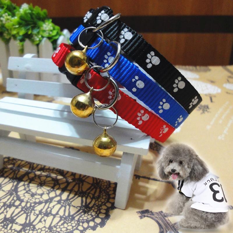 Прекрасный небольшой след с ошейником-колокольчиком из нейлоновой ткани для котенка, собаки, щенка