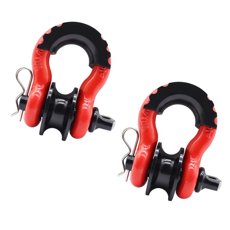 3/4" D Ring Shackle Snatch Blocks 29T Break Strength Heavy Duty Shackles Screw Pin for Tow Strap Winch Off Road Vehicle Recovery