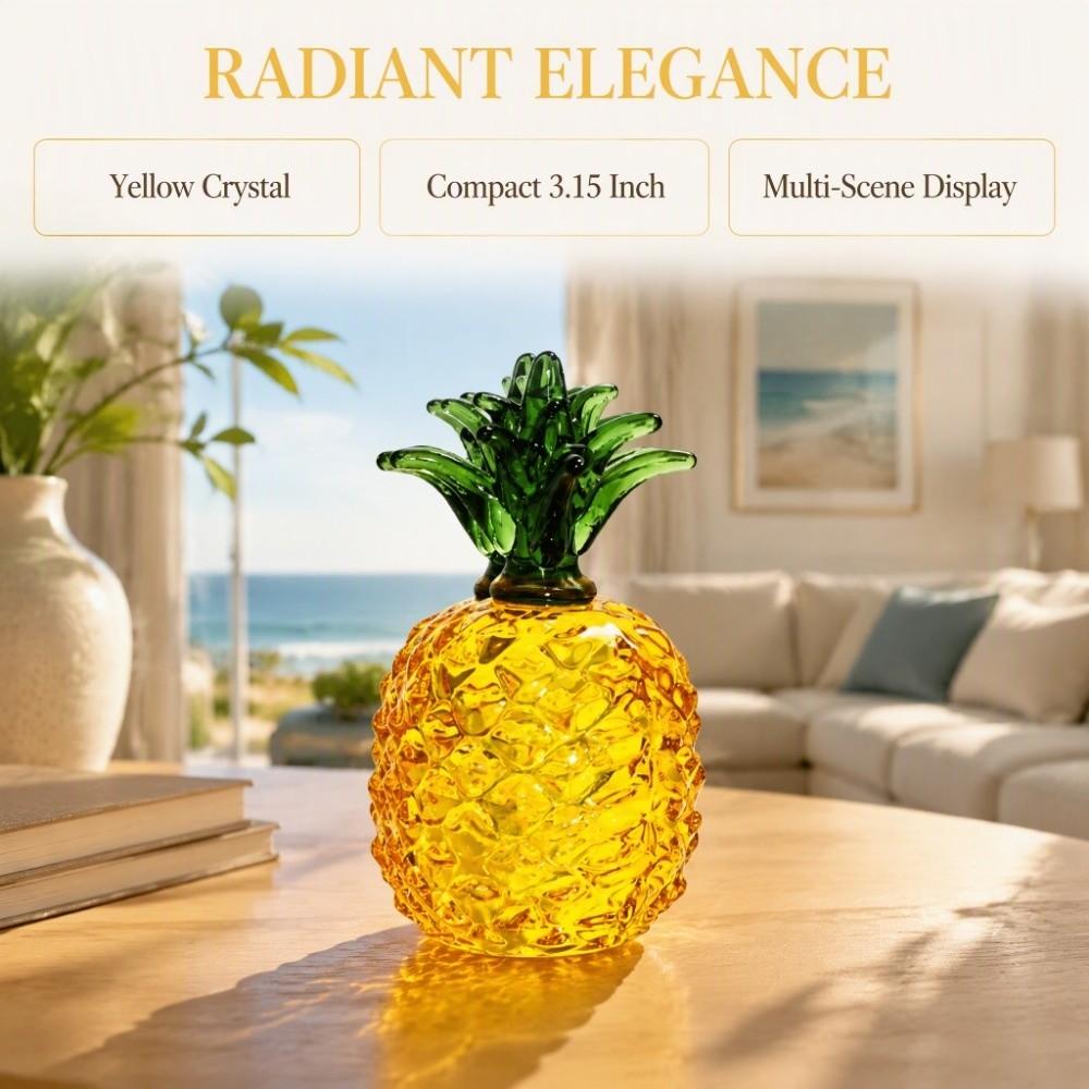Yellow Crystal Fruit Crystal Ornament Vivid Colors Crystal Fruit Statue For Tabletop Display