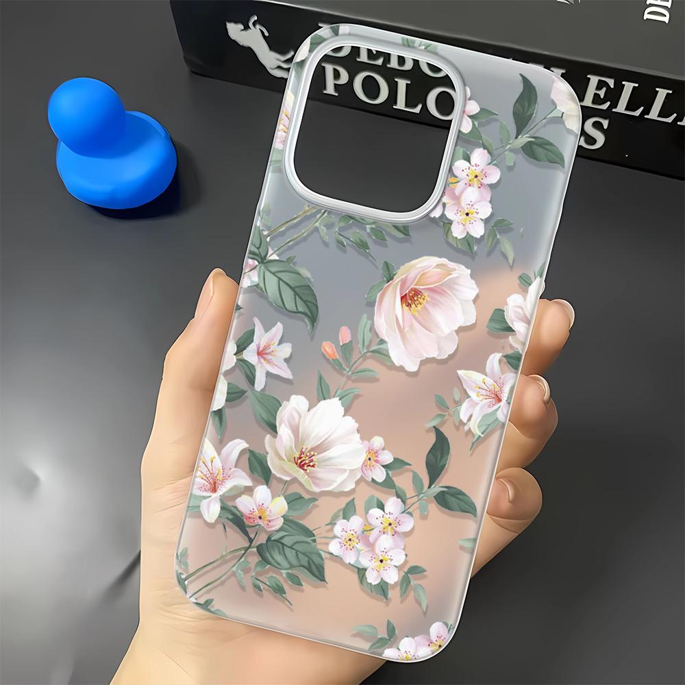 Чехол для телефона для iPhone 15 Plus 17 Air 16 13 14 12 11 Pro Max Мягкий Точный Вырез Funda Элегантный Цветок Устойчивый к царапинам Чехол