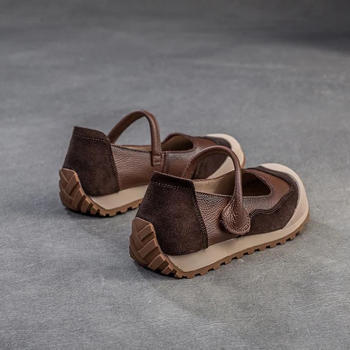 Johnature Ретро мягкая подошва мелкая натуральная кожа повседневные универсальные женские туфли на плоской подошве