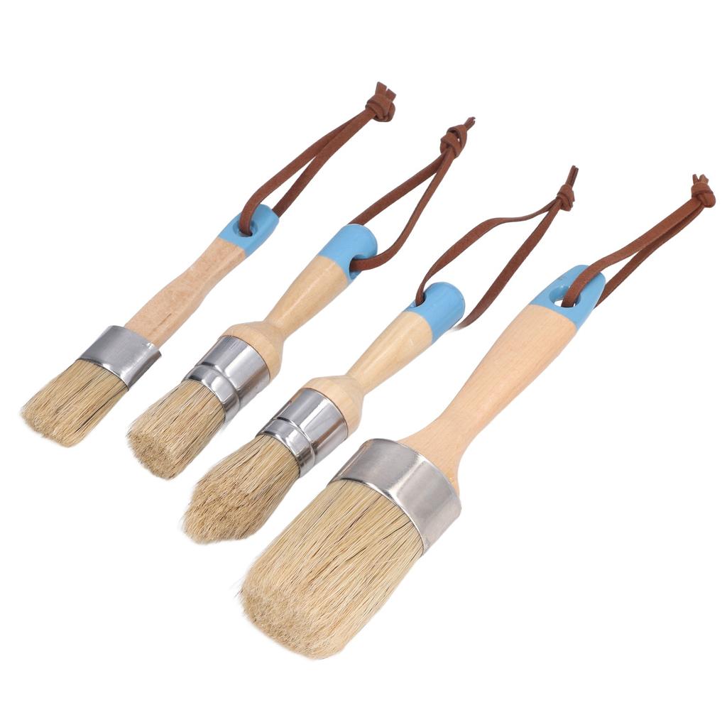 4шт кисть щетина деревянная ручка для мебели столы стулья шкафы DIY восковая покраска