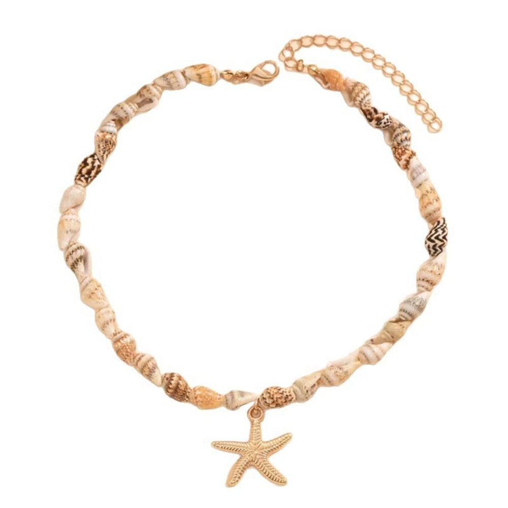 Натуральное ожерелье из ракушек в океанском стиле, бисерный чокер, праздничное ожерелье с подвеской-раковиной для женщин