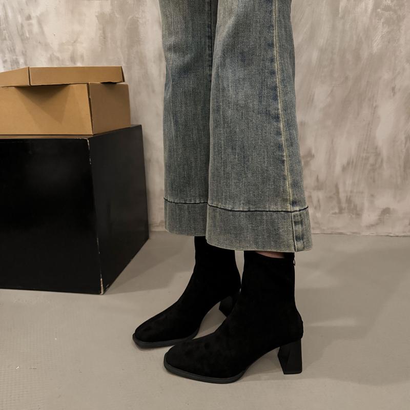 Мода Модный Новый Сексуальный Замшевый Повседневный Рабочий Зимний Удобный На Молнии Банкетный Элегантный Высокий Женские Сапоги