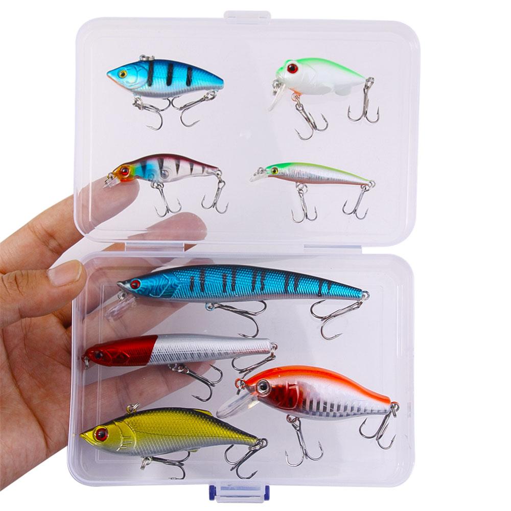 8 шт./набор Набор рыболовных приманок Мини Рыболовная Жесткая Приманка Минноу VIb Колеблющийся Крэнкбейт Сумасшедшие Колебалки Искусственные Бионические Крэнк-приманки
