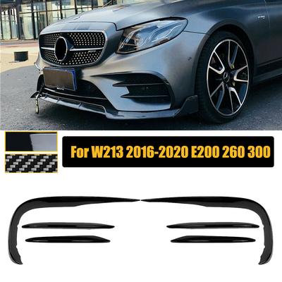Передний бампер Canards, противотуманная фара, наклейка, сплиттер для Mercedes Benz E Class W213 E260 E300 E53 AMG 2016-автомобиль