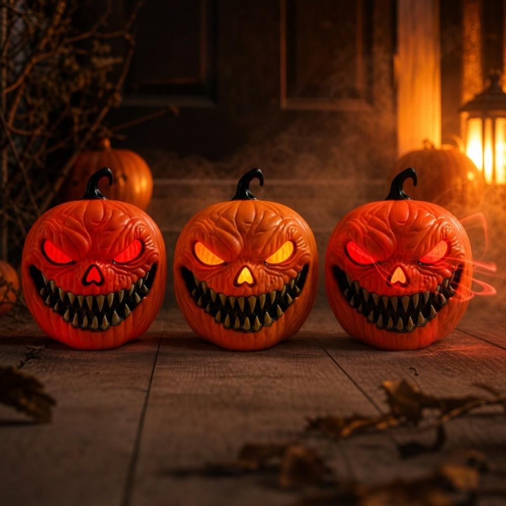 Voice-Activated Halloween Ornament Glowing Sound Activated Lamp Pumpkin Light Indoor