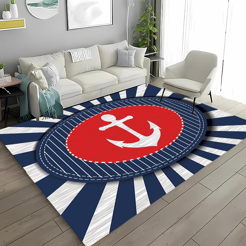 The Ocean Boat Theme Carpet for Living Room Cartoon Children's Bedroom Sofa Doormat Kitchen Floor Tapete Anti-slipDecor Alfombra
