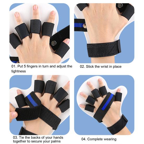 Trigger Finger Splint Multi Finger Brace for Middle Index Pinky & Ring Fingers Five Finger Separator Hand Brace with Finger Support Straightening