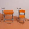 1 Set 1:12 Dollhouse Accessories Miniature Desks Chairs Model Classroom Decoration Toy Food Tableware Ornament