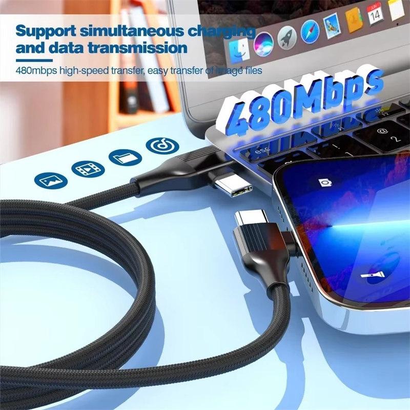 4-в-1 USB C кабель для зарядки с разъемом Type-C 5-в-1 USB-кабель Type C PD 65 Вт 27 Вт быстрая зарядка для iPhone Samsung Xiaomi Android