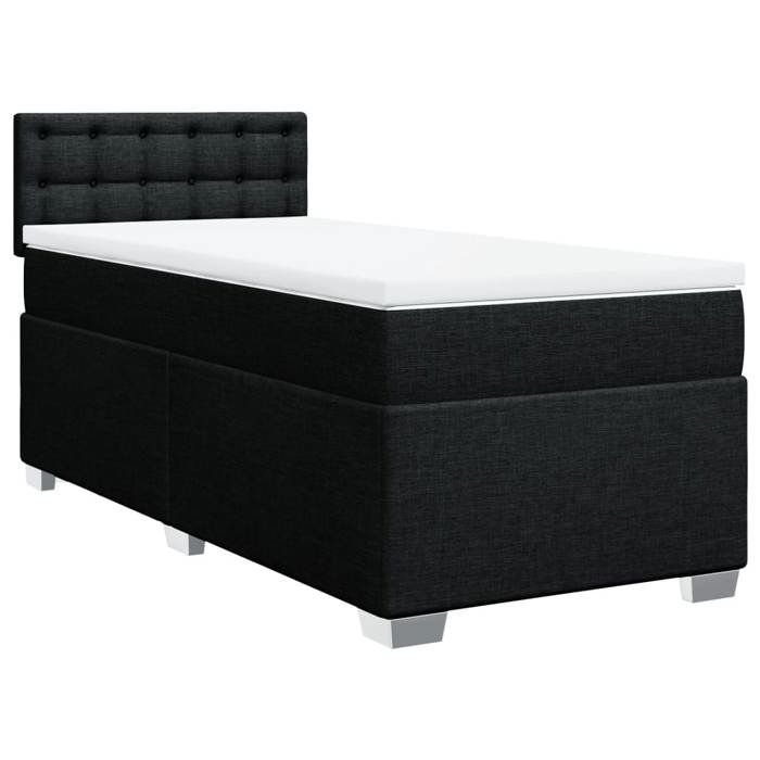 Maison Exclusive - Sommier à lattes de lit avec matelas Noir 90x190 cm Tissu