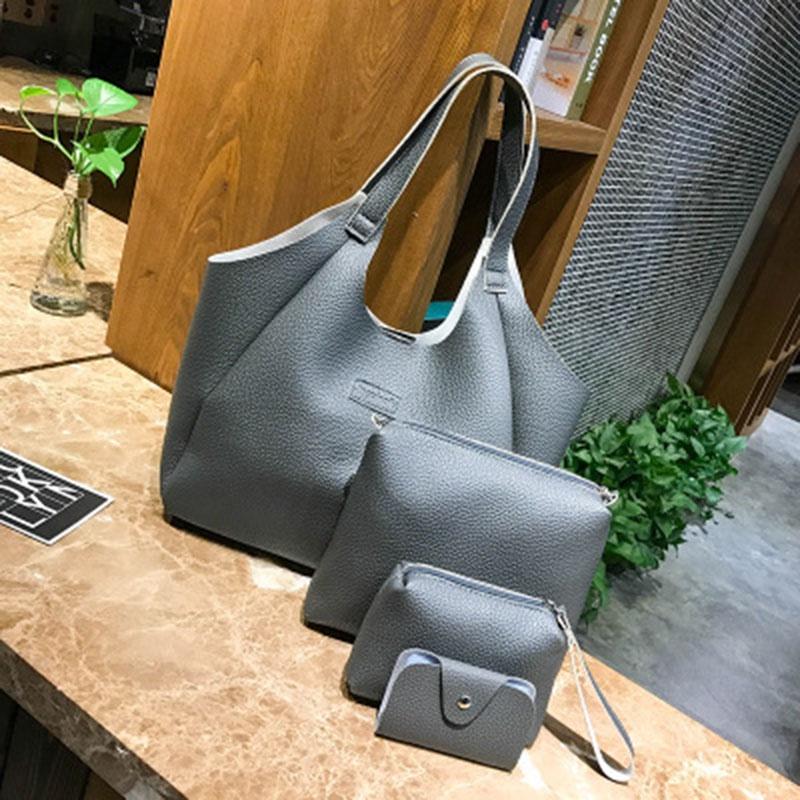 Handbags Women Fashion Messenger Shoulder Noble Tote Bags 4pcs Purse Set