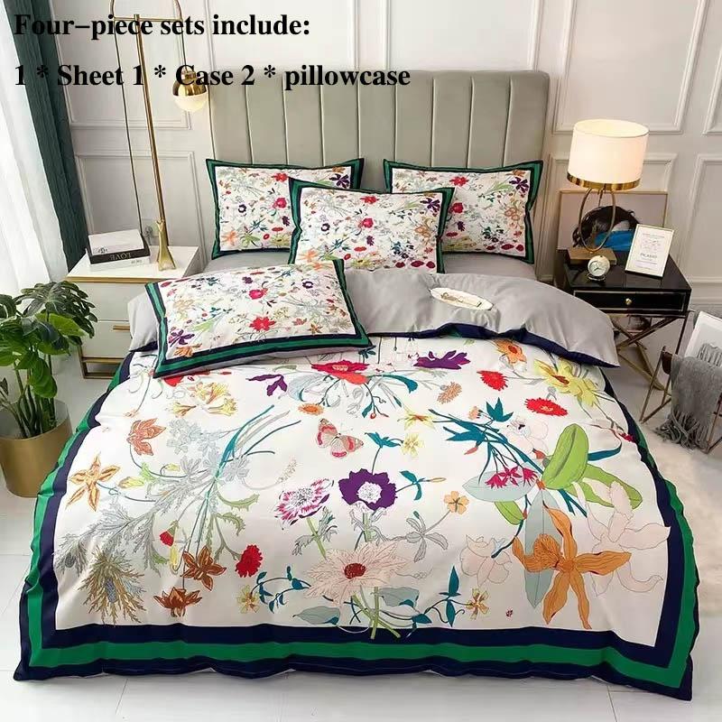 Leka Хлопковые простыни из четырех предметов с рукавами, набор наволочек 1, легкая роскошь, 1,5 метра, 1,8, постельные принадлежности, домашний текстиль