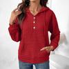 Женская красная толстовка с капюшоном и длинными рукавами в маленьком стиле