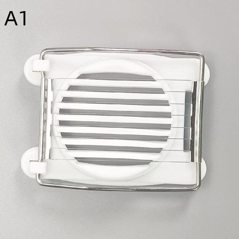 (New) 1Pcs Household Stainless Steel Egg Slicer And Divider Single-Use Century Egg Slicer Multifunctional Egg Cutting Tool 2