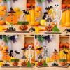 Creative Halloween Decorative Wooden Tabletop Ornament Featuring Spring Bat Pumpkin And Skull Design