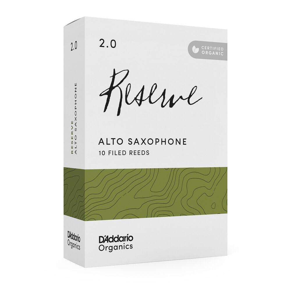 Трости WoodWinds для альт-саксофона USDA Organic RESERVE ODJR1020 Упаковка 10 шт. D'Addario D'Addario Саксофон, Сертифицированные, [Жесткость 2.0],