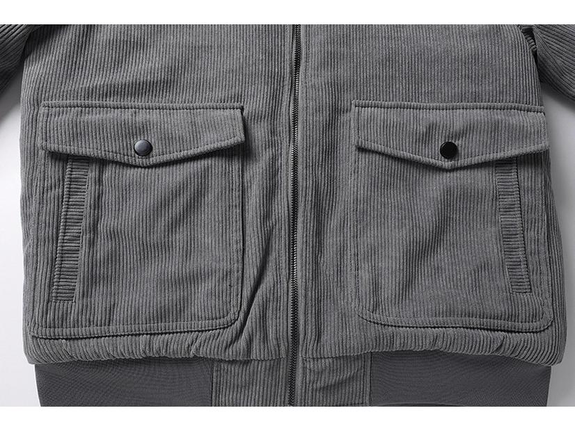 Мужское зимнее вельветовое хлопковое пальто: Теплая, молодежная, толстая бархатная куртка