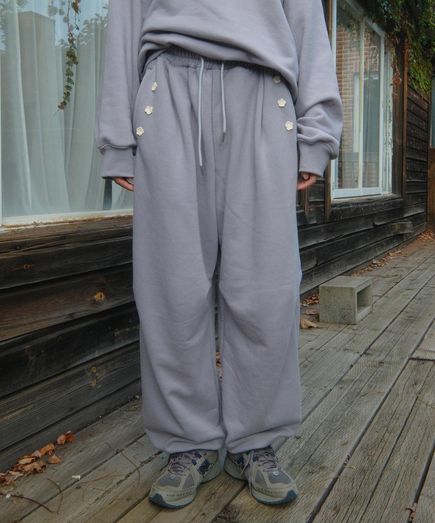 SIWL107 Crochet Sweat Pants (Mute Purple)