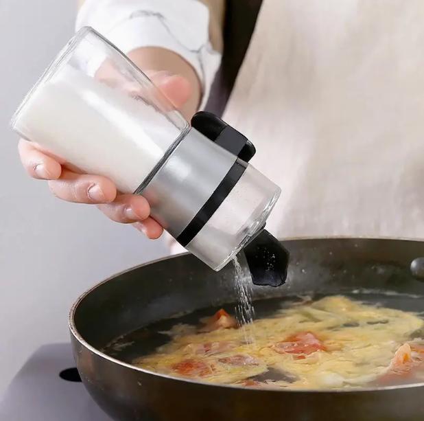 1 шт. Стеклянная бутылка для соли и специй, герметичная, с поворотным замком, пылезащитная, кухонные аксессуары