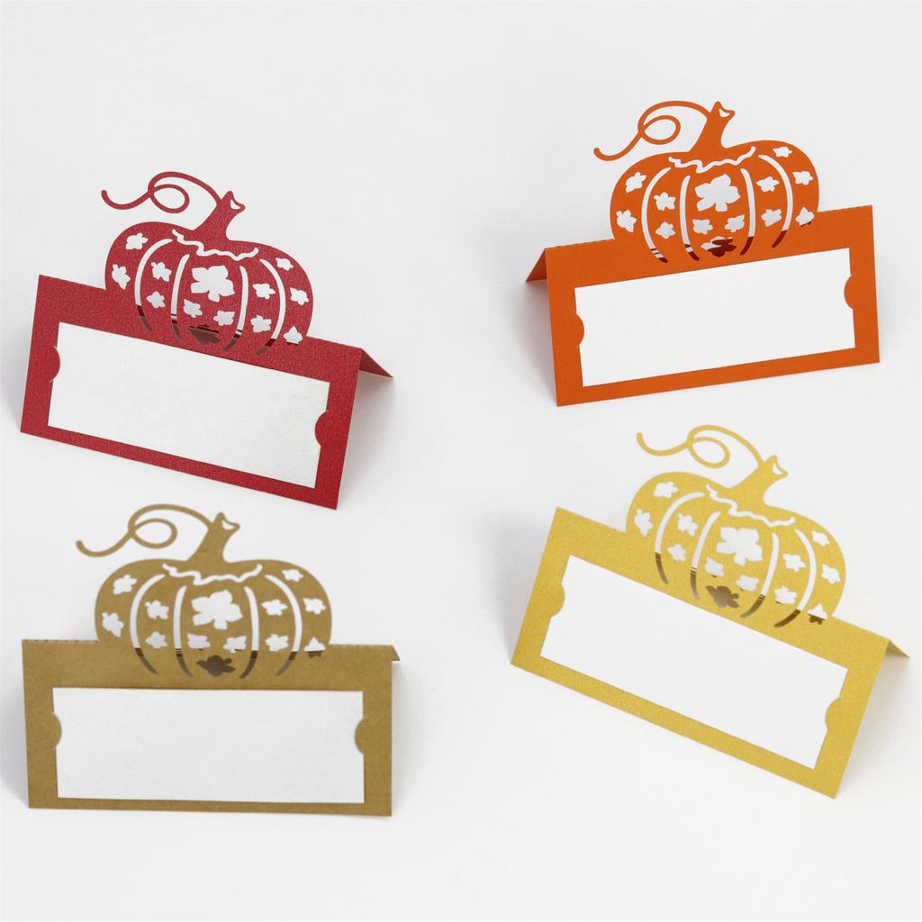 50Piece Elegant Thanksgiving Pumpkin Place Cards Thanksgiving Place Card Set with Elegant Pumpkin Designs for Tabletop