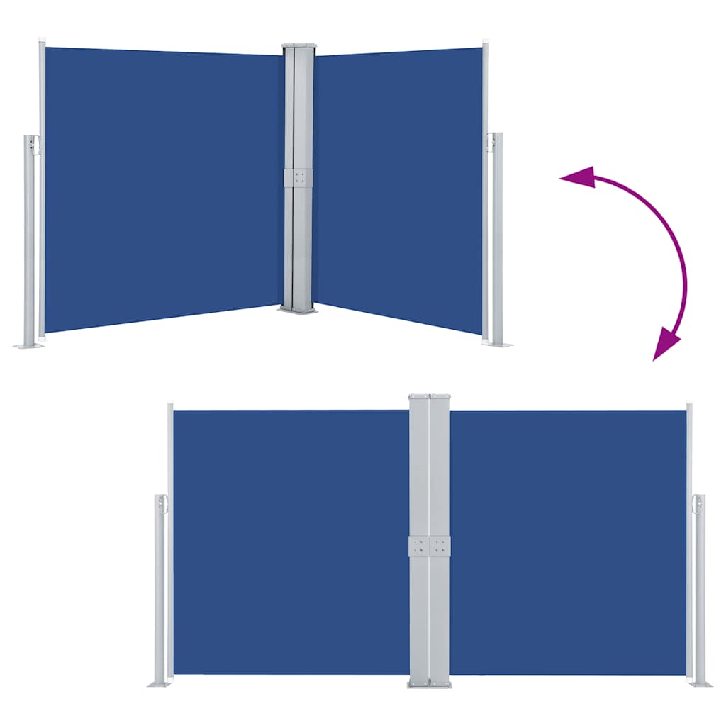 Retractable Side Awning Blue 160 x 600 cm