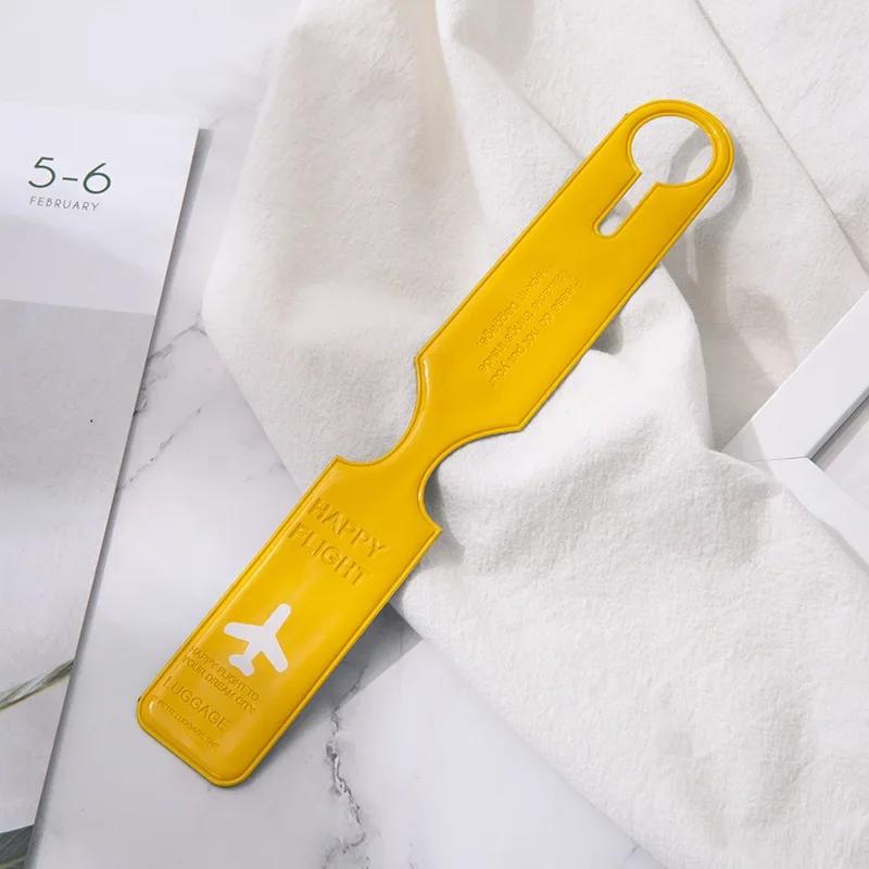 Багажная бирка из ПВХ-полоски, посадочный талон, портативный брелок для багажа, чехол для багажа, бирка с защитой от потери, идентификационная бирка, дорожные аксессуары