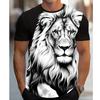 Новая летняя мужская модная футболка с принтом льва, мужская футболка, топ