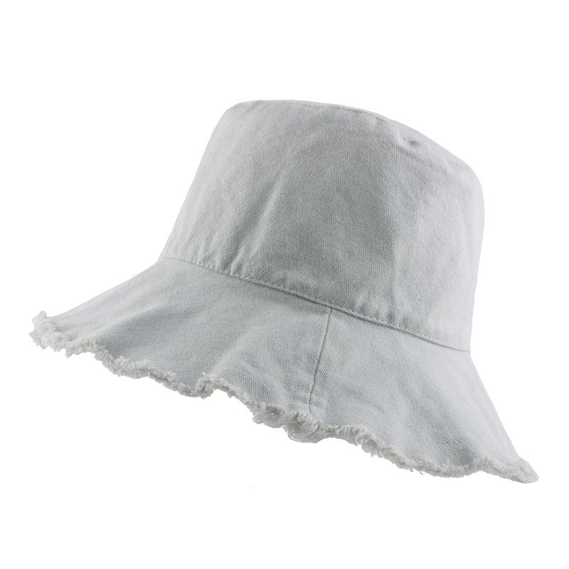 Cotton Fringed Fisherman Cap Soft Aluminum Wire Shape Water Wash Bucket Hat Women Four Seasons Solid Outing Basin Hat
