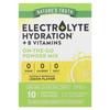 Электролитная регидратация + витамины группы В, портативная порошковая смесь, лимон, 10 индивидуальных пакетиков, 3,5 г (0,123 унции) Каждый