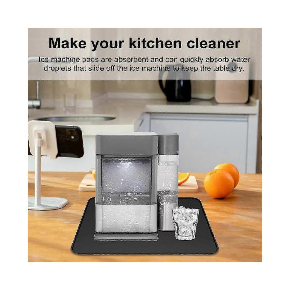 Ice Maker Pad Countertop Water Absorbent Mat Reusable Ice Maker Tray Pad Easy to Clean Dish Drying Mat for Kitchen