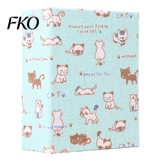 Literary Style Photo Album Mini Printed Fabric Slip-In Album, Portable Floral Print Scrapbook with Transparent Sleeve Pages, Lightweight Easy