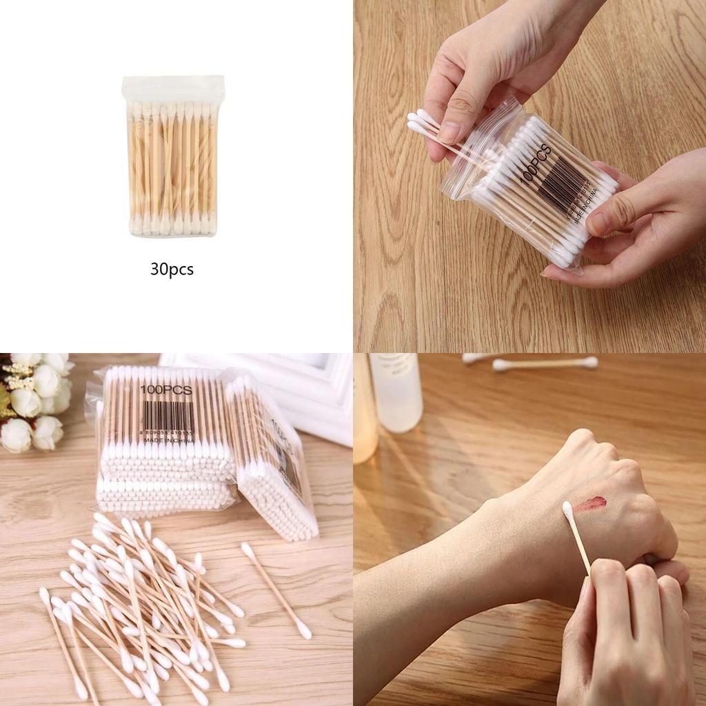 Soft And Gentle 30/100 Disposable Cotton Swab Lint Free Micro Brushes For Precise Ear Care