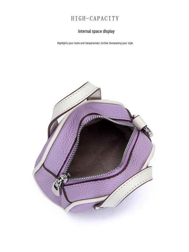 Мини-кошелек из натуральной кожи на шнурке - Женская сумочка для хранения помады в стиле боулинг