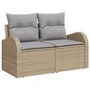 VidaXL Ensemble de Canapé de Jardin 4 Pièces avec Coussins Beige Rattan Poly 3359049