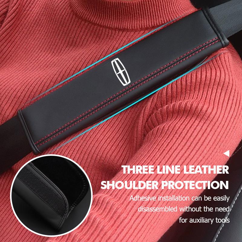 Car Seat Belt Shoulder Protection Pad Safety Belts Anti-slip Mat Auto Accessories For Lincoln MKZ MKX MKC MKT MKS Navigator gyu7
