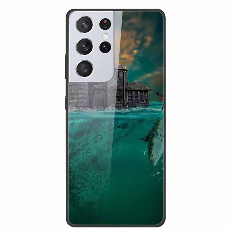 For Samsung Galaxy S25 Ultra Tempered Glass Case Back Cover Hard Phone Cases for SamsungS25 ULTRA Fundas Fashion Protector Coque