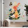 3D Vision Small Flower Wall Stickers Peel and Stick Butterfly Florals for Living Room Kitchen Corridor Entrance Wall Decoration