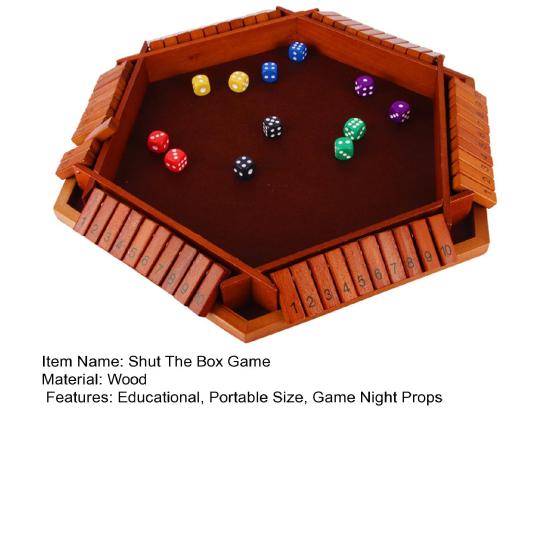 Настольная игра «Закрой коробку» с 12 кубиками. Обучающая стратегическая игра с кубиками. Для 2–6 игроков, для детей, взрослых, семейных вечеринок. Интерактивная деревянная игрушка «Закрой коробку».