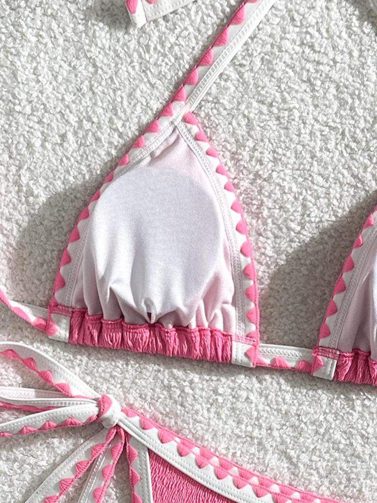 Женский разноцветный купальник однотонной расцветки - Сексуальное бикини в стиле инс для пляжа