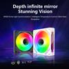 12Cm Argb Computer Case Mute Fans Pc Tower Silent Air Cooler Pwm 4Pin High Speed 1600 Pwm Dc12V Mirror Effect Cooling System