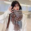 Woolen Scarf Women Chic  Autumn Winter Colorful Plaid Tassel Warm Muffler Female Thermal Shawl Lady